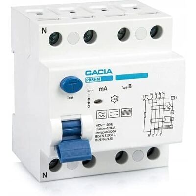 VCX Gacia – Jordfelsbrytare – för effektelektronisk omvandlare – säkring för elektrisk installation – PR8HM – typ B – 40A – 100mA – 10 kA VCX Gacia – Jordfelsbrytare – för effektelektronisk omvandlare – säkring för elektrisk installation – PR8HM – typ B – 40A – 100mA – 10 kA