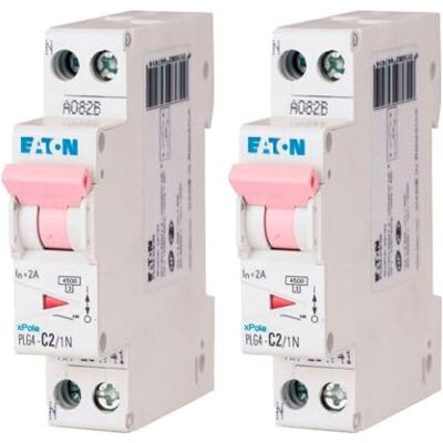 Eaton 264741 PLG4-C2/1N PH/N MODULÄR DISJONCER Vit Rosa MANETTE 1P+N / 2 A KURB C Skruvanslutning 2 brytare Eaton 264741 PLG4-C2/1N PH/N MODULÄR DISJONCER Vit Rosa MANETTE 1P+N / 2 A KURB C Skruvanslutning 2 brytare