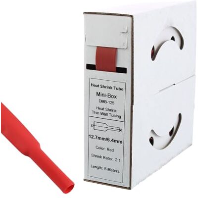 Offgridtec 5 m krympslang med lim 12,7 mm > 6,4 mm krympningshastighet, dubbel vägg, halogenfri, flamhämmande, vattentät kabelisolering, lätt att kapa, inklusive dispenserlåda, röd Offgridtec 5 m krympslang med lim 12,7 mm > 6,4 mm krympningshastighet, dubbel vägg, halogenfri, flamhämmande, vattentät kabelisolering, lätt att kapa, inklusive dispenserlåda, röd