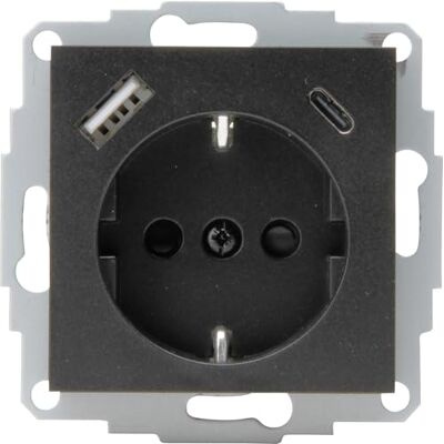 Kopp HK07 – infälld skyddskontakt uttag, USB A/C, utgångsström laddningsuttag max. 3A, 5 V, 55 x 55 mm lock, nominell ström 16A, märkspänning 250 V, färg: antracit Kopp HK07 – infälld skyddskontakt uttag, USB A/C, utgångsström laddningsuttag max. 3A, 5 V, 55 x 55 mm lock, nominell ström 16A, märkspänning 250 V, färg: antracit