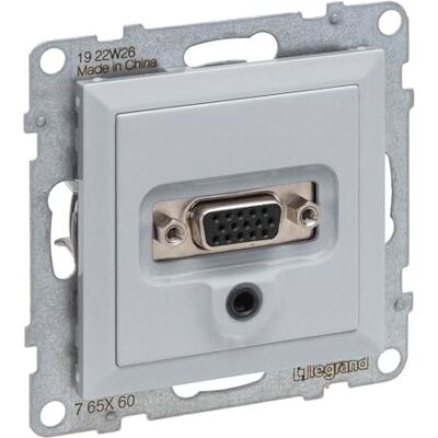 Legrand , SEANO HD15 anslutningsenhet 3 mm jack, insats inklusive lock, skruvklämmor, färg: aluminium, 765260 Legrand , SEANO HD15 anslutningsenhet 3 mm jack, insats inklusive lock, skruvklämmor, färg: aluminium, 765260