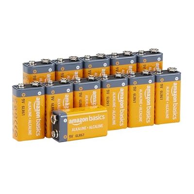Amazon Basics 9-volts dagliga alkaliska batterier, 12 st Amazon Basics 9-volts dagliga alkaliska batterier, 12 st