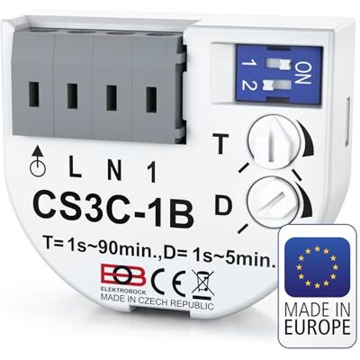 Elektrobock CS3C-1B Timerbrytare - Timerbrytare för fläktar, badrumsventilation, belysning Elektrobock CS3C-1B Timerbrytare - Timerbrytare för fläktar, badrumsventilation, belysning