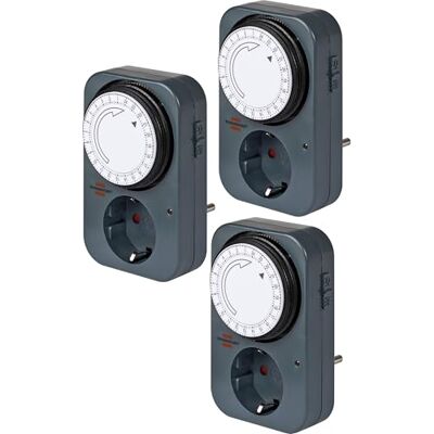 Brennenstuhl set van 3 MZ 20 timer, mekaniskt timeruttag (dagtimer med förbättrat beröringsskydd) grå Brennenstuhl set van 3 MZ 20 timer, mekaniskt timeruttag (dagtimer med förbättrat beröringsskydd) grå