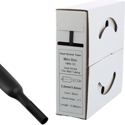 Offgridtec 10 m krympslang med lim 3,2 mm > 1,6 krympningshastighet, dubbel vägg, halogenfri, flamhämmande, vattentät kabelisolering, lätt att kapa, inklusive dispenserlåda, svart Offgridtec 10 m krympslang med lim 3,2 mm > 1,6 krympningshastighet, dubbel vägg, halogenfri, flamhämmande, vattentät kabelisolering, lätt att kapa, inklusive dispenserlåda, svart