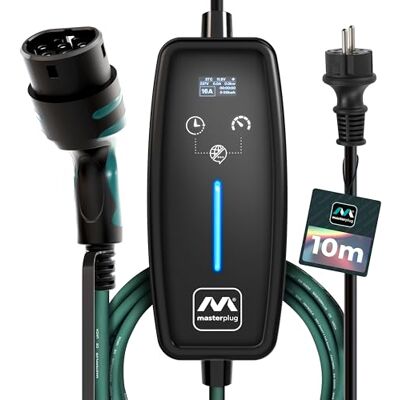 Masterplug Ev-Laddningskabel För El- Och Hybridfordon, 10 Meter, Mode 2, Schuko Eu-Kontakt Till Typ 2-Billaddare, 3,6 Kw, 16 A, Evcm221610G/Eu Masterplug Ev-Laddningskabel För El- Och Hybridfordon, 10 Meter, Mode 2, Schuko Eu-Kontakt Till Typ 2-Billaddare, 3,6 Kw, 16 A, Evcm221610G/Eu