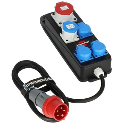 Brennenstuhl Portable Power Distributor BSV P (2m cable, 3x 230V/16A sockets, 1x CEE 230V/16A, 1x CEE 400V/16A, for use on construction sites and permanent outdoor use IP44, made in Germany) Brennenstuhl Portable Power Distributor BSV P (2m cable, 3x 230V/16A sockets, 1x CEE 230V/16A, 1x CEE 400V/16A, for use on construction sites and permanent outdoor use IP44, made in Germany)