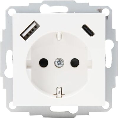 Kopp HK07 – infälld skyddskontakt uttag, USB A/C, utgångsström laddningsuttag max. 3 A, 5 V, 55 x 55 mm lock, nominell ström 16 A, märkspänning 250 V, färg: arktisk vit Kopp HK07 – infälld skyddskontakt uttag, USB A/C, utgångsström laddningsuttag max. 3 A, 5 V, 55 x 55 mm lock, nominell ström 16 A, märkspänning 250 V, färg: arktisk vit