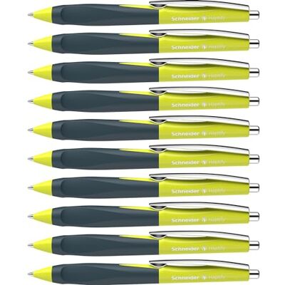 Schneider 135343 Haptify kulspetspenna (linjebredd M, skrivfärg: blå) 10-pack, gul-djup ocean Schneider 135343 Haptify kulspetspenna (linjebredd M, skrivfärg: blå) 10-pack, gul-djup ocean