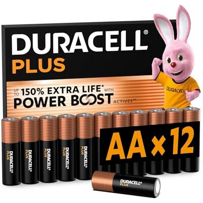 Duracell Plus AA Alkaliska Batterier, 12 Pack, 1.5V, LR06 Upp till 150 % extra batteritid med Power Boost-formula – tillförlitliga för alla enheter – plastfri förpackning Duracell Plus AA Alkaliska Batterier, 12 Pack, 1.5V, LR06 Upp till 150 % extra batteritid med Power Boost-formula – tillförlitliga för alla enheter – plastfri förpackning
