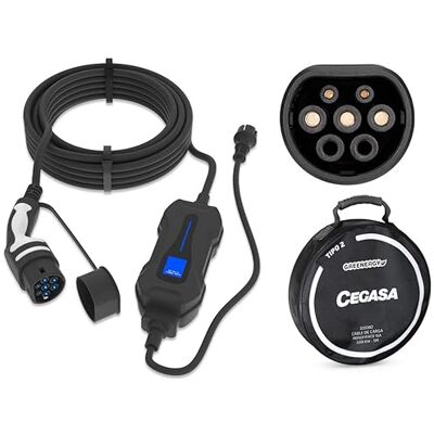 cegasa Laddare laddningskabel typ 2 IP 66 enfas 3,7 kW (16A) med Schuko-kontakt – 5 m cegasa Laddare laddningskabel typ 2 IP 66 enfas 3,7 kW (16A) med Schuko-kontakt – 5 m