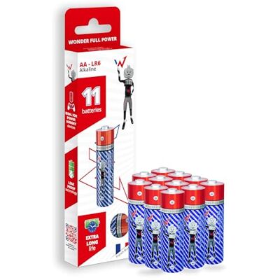 W onder Full Energy AA/LR6 Alkaliska batterier med lång livslängd – 11-pack, perfekt för dagliga enheter. W onder Full Energy AA/LR6 Alkaliska batterier med lång livslängd – 11-pack, perfekt för dagliga enheter.
