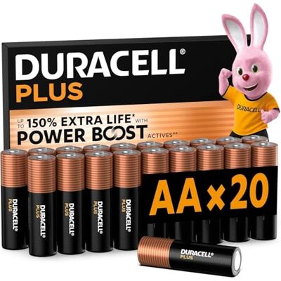 Duracell Plus AA Alkaliska Batterier, 20 Pack, 1.5V, LR06 Upp till 150 % extra batteritid med Power Boost-formula – tillförlitliga för alla enheter – plastfri förpackning Duracell Plus AA Alkaliska Batterier, 20 Pack, 1.5V, LR06 Upp till 150 % extra batteritid med Power Boost-formula – tillförlitliga för alla enheter – plastfri förpackning