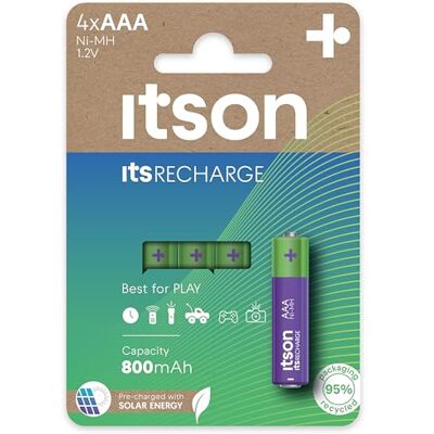 Itson Modell Hhr03-800it Återuppladdningsbara AAA-batterier - 4-pack Itson Modell Hhr03-800it Återuppladdningsbara AAA-batterier - 4-pack