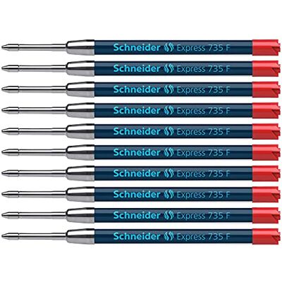 Schneider Express 735 F internationell stor kapacitet påfyllning röd outplånlig ISO 12757-2 G2 paket med 10 Schneider Express 735 F internationell stor kapacitet påfyllning röd outplånlig ISO 12757-2 G2 paket med 10