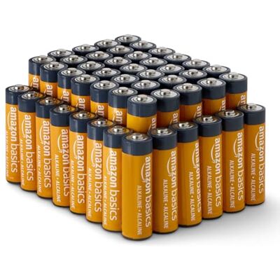 Amazon Basics AA alkaliska batterier, kraftfulla, 1,5 V, 48-pack (utseendet kan variera) Amazon Basics AA alkaliska batterier, kraftfulla, 1,5 V, 48-pack (utseendet kan variera)