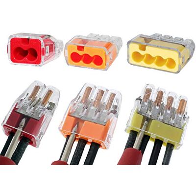 Ideal Industries Perfekt i sura 2-port x 25, 3-port x 25, 4-port x 25, icke-vridande kontakt för solid, strand och tunn bunden tråd Ideal Industries Perfekt i sura 2-port x 25, 3-port x 25, 4-port x 25, icke-vridande kontakt för solid, strand och tunn bunden tråd