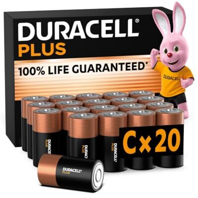 Duracell Plus C Alkaliska Batterier, 20 Pack, 1.5V, LR14 100% garanterad brukstid – Tillförlitlighet för vardagliga enheter – Plastfri förpackning – 10 års förvaring Duracell Plus C Alkaliska Batterier, 20 Pack, 1.5V, LR14 100% garanterad brukstid – Tillförlitlighet för vardagliga enheter – Plastfri förpackning – 10 års förvaring