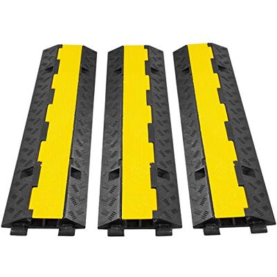 VEVOR 3 st 101 x 24,5 x 5 cm skyddsräcken 2 kanaler 5 T passagekablar skydd PVC gummi lastkapacitet 4989 kg kanal 3,2 x 3,1 cm för att skydda strömkablar för golv parkering VEVOR 3 st 101 x 24,5 x 5 cm skyddsräcken 2 kanaler 5 T passagekablar skydd PVC gummi lastkapacitet 4989 kg kanal 3,2 x 3,1 cm för att skydda strömkablar för golv parkering