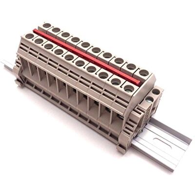 International Connector Dinkle Solar Combiner DK10N 10 Gang Box Connector DIN Rail Terminal Blocks, 6AWG, 60 Amp, 600V International Connector Dinkle Solar Combiner DK10N 10 Gang Box Connector DIN Rail Terminal Blocks, 6AWG, 60 Amp, 600V