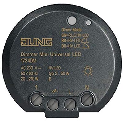 Jung 1724 DM Universell LED-dimmer - Fasenkontroll, minne Jung 1724 DM Universell LED-dimmer - Fasenkontroll, minne
