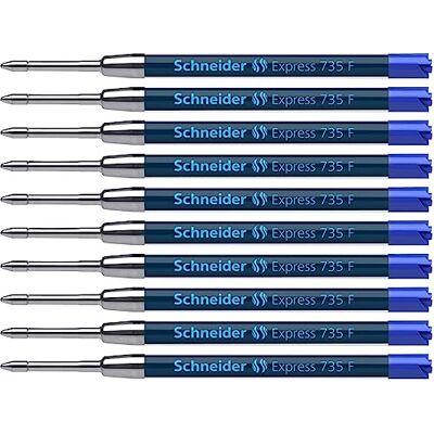 Schneider Express 735 M internationell stor kapacitet refill blå outplånlig ISO 12757-2 G2 paket med 10 Schneider Express 735 M internationell stor kapacitet refill blå outplånlig ISO 12757-2 G2 paket med 10