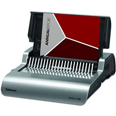 Fellowes 5620901 kontor plastbindare Quasar-E 500 grå/platina Fellowes 5620901 kontor plastbindare Quasar-E 500 grå/platina