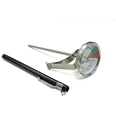 HENDI Termometer, för mjölkskum, insticksmätare, kökstermometer, kötttermometer, temperaturområde -10 ° till 110 °C, gradering 1 °C, ø 44 x (H) 140 mm, 100 stycken HENDI Termometer, för mjölkskum, insticksmätare, kökstermometer, kötttermometer, temperaturområde -10 ° till 110 °C, gradering 1 °C, ø 44 x (H) 140 mm, 100 stycken