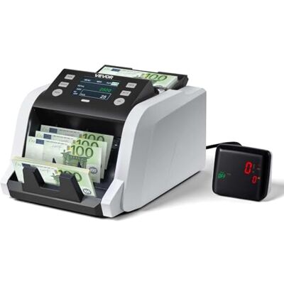 VEVOR Contabanconote Hastighet 1200 sedlar/min från Bank, Värderäknande kontanträknare, UV MG IR DD DBL HLF CHN, TFT display, för flera sedlar blandade värden VEVOR Contabanconote Hastighet 1200 sedlar/min från Bank, Värderäknande kontanträknare, UV MG IR DD DBL HLF CHN, TFT display, för flera sedlar blandade värden
