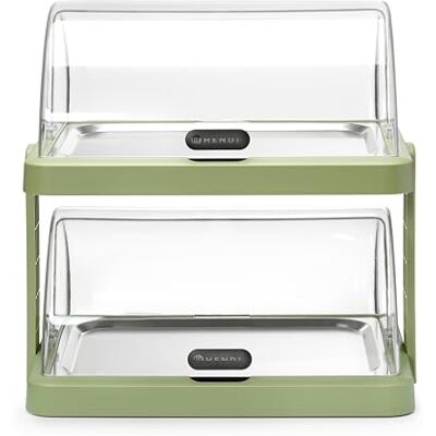 HENDI Duo UNIQ, Grön ABS och transparent PET, 2 rullande lock, 2 rostfria brickor 40 x 30 cm, 4 kylmedel, 480 x 355 x (H)480 mm HENDI Duo UNIQ, Grön ABS och transparent PET, 2 rullande lock, 2 rostfria brickor 40 x 30 cm, 4 kylmedel, 480 x 355 x (H)480 mm