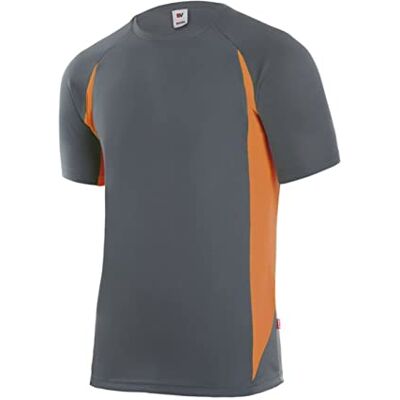 VELILLA 105501 T-tröja tvåfärgad m/c färg svart/röd storlek L, Grå OCH Fluor Karniv, 3XL VELILLA 105501 T-tröja tvåfärgad m/c färg svart/röd storlek L, Grå OCH Fluor Karniv, 3XL