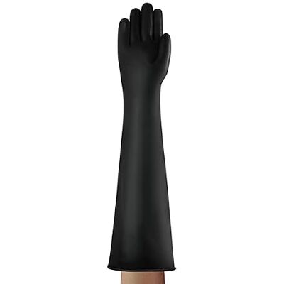 Ansell AlphaTec 87-108 kemikalieskyddshandskar latex, skydd för mekaniskt, industriellt och kemikaliearbete, flexibilitet och elasticitet, arbetshandskar, Svart, storlek L (1 par) Ansell AlphaTec 87-108 kemikalieskyddshandskar latex, skydd för mekaniskt, industriellt och kemikaliearbete, flexibilitet och elasticitet, arbetshandskar, Svart, storlek L (1 par)