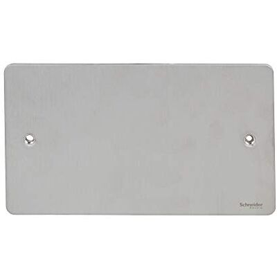 Schneider Electric GU8220SS Ultimat tom platta, 2 gäng, rostfritt stål paket med 1 Schneider Electric GU8220SS Ultimat tom platta, 2 gäng, rostfritt stål paket med 1