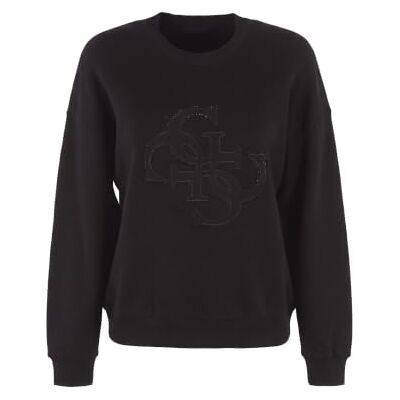 GUESS Women'sLS CN Evelyn triangellogotyp SWTSWEATERSJet svart A996storlek M längd N GUESS Women'sLS CN Evelyn triangellogotyp SWTSWEATERSJet svart A996storlek M längd N