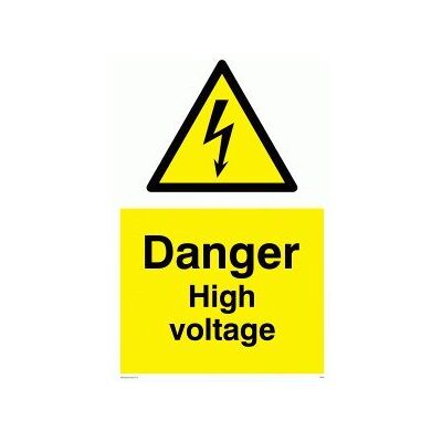 Viking WE90-A2P-V "Danger High Voltage" skylt, vinyl, 600 mm H x 400 mm B Viking WE90-A2P-V "Danger High Voltage" skylt, vinyl, 600 mm H x 400 mm B