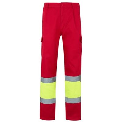 VELILLA Unisex 157_12/20_m arbetsbyxor, röd och neongul, M, Röd och neongul, M VELILLA Unisex 157_12/20_m arbetsbyxor, röd och neongul, M, Röd och neongul, M