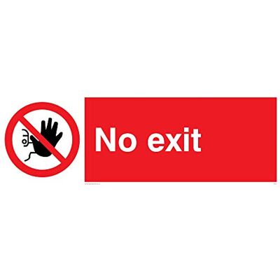 Vikingskyltar PA27-L62-3M "No Exit"-skylt, 3 mm styv plast, 200 mm H x 600 mm B Vikingskyltar PA27-L62-3M "No Exit"-skylt, 3 mm styv plast, 200 mm H x 600 mm B