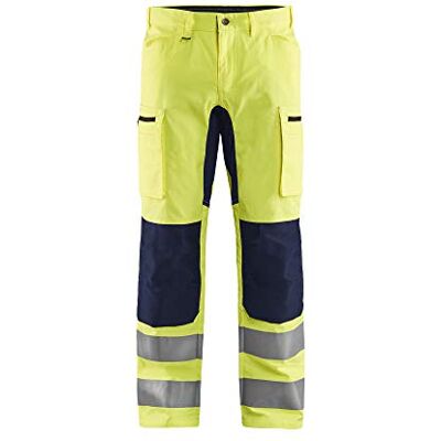 Blåkläder Blaklader 158518113389C58 arbetsbyxor med stretch, gul hög viskos/marinblå, storlek C58 Blåkläder Blaklader 158518113389C58 arbetsbyxor med stretch, gul hög viskos/marinblå, storlek C58