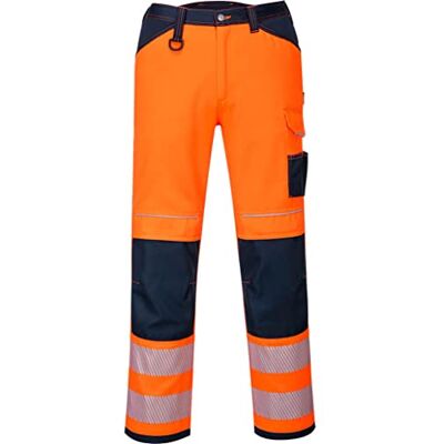 Portwest PW340 Herr PW3 Hi Vis Arbetsbyxor Orange/Marinblå, 38 Portwest PW340 Herr PW3 Hi Vis Arbetsbyxor Orange/Marinblå, 38