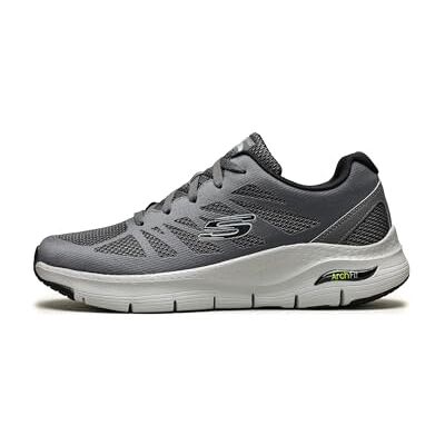 Skechers herr Arch Fit Charge Back träningsskor, Träkol textil syntetisk svart trim, 40 EU Skechers herr Arch Fit Charge Back träningsskor, Träkol textil syntetisk svart trim, 40 EU