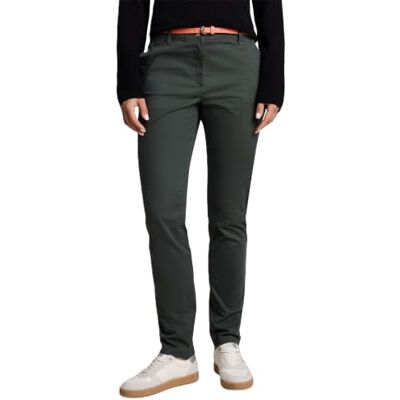 TOM TAILOR Dam Slim Chino-byxor med bälte, 14406 – mörk oliv, 40W / 30L TOM TAILOR Dam Slim Chino-byxor med bälte, 14406 – mörk oliv, 40W / 30L