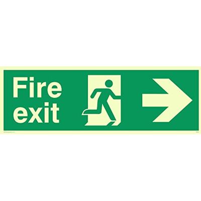 Viking SB414-L31-P "Fire Exit Only" skylt, halvstyv fotoluminescerande plast, 100 mm H x 300 mm B, gRÖN, 1 Viking SB414-L31-P "Fire Exit Only" skylt, halvstyv fotoluminescerande plast, 100 mm H x 300 mm B, gRÖN, 1