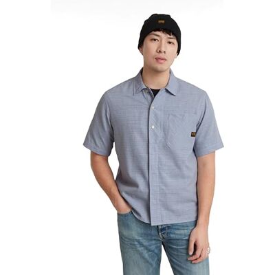 G-STAR Workwear Resort Shirt ss, Flerfärgad (Faze Blue Rainbow Stripe D24299-d533-g300), L G-STAR Workwear Resort Shirt ss, Flerfärgad (Faze Blue Rainbow Stripe D24299-d533-g300), L