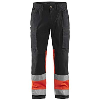 Blåkläder Blakladdare 155118119955C58 arbetsbyxor med stretch, svart/hög vis, röd, storlek C58 Blåkläder Blakladdare 155118119955C58 arbetsbyxor med stretch, svart/hög vis, röd, storlek C58