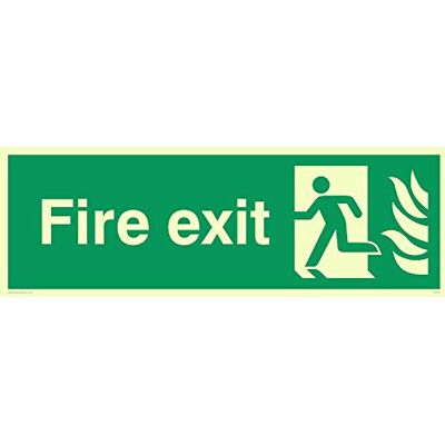 Viking skyltar SG707-L62-PV "Fire exit" Running Man Left skylt, fotoluminescerande klistermärke, 200 mm H x 600 mm B Viking skyltar SG707-L62-PV "Fire exit" Running Man Left skylt, fotoluminescerande klistermärke, 200 mm H x 600 mm B
