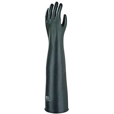 Ansell AlphaTec 87-108 kemikalieskyddshandskar latex, skydd för mekaniskt, industriellt och kemikaliearbete, flexibilitet och elasticitet, arbetshandskar, Svart, storlek S (1 par) Ansell AlphaTec 87-108 kemikalieskyddshandskar latex, skydd för mekaniskt, industriellt och kemikaliearbete, flexibilitet och elasticitet, arbetshandskar, Svart, storlek S (1 par)