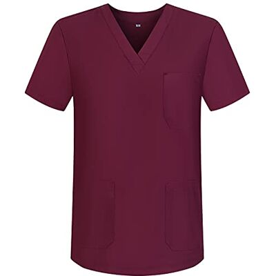 MISEMIYA – Medicinska uniformer unisex topp sjuksköterska sjukhus arbetskläder BZ-6801, Granat 68, XL MISEMIYA – Medicinska uniformer unisex topp sjuksköterska sjukhus arbetskläder BZ-6801, Granat 68, XL