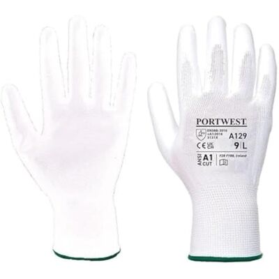 Portwest A129 PU Palm Glove full kartong (480), storlek: Vit: XL Färg: Vit Portwest A129 PU Palm Glove full kartong (480), storlek: Vit: XL Färg: Vit