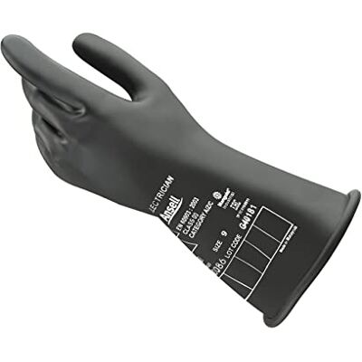 Ansell ActivArmr E014B Elektrikerhandskar Klass 0 (1000V), Isolerade arbetshandskar, Skyddande gummihandskar, Isolerade elektriska handskar Män Kvinnor, Svart, L (1 Par) Ansell ActivArmr E014B Elektrikerhandskar Klass 0 (1000V), Isolerade arbetshandskar, Skyddande gummihandskar, Isolerade elektriska handskar Män Kvinnor, Svart, L (1 Par)