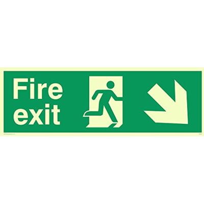 Viking SB414-L31-P "Fire Exit Only" skylt, halvstyv fotoluminescerande plast, 100 mm H x 300 mm B, gRÖN, 1 Viking SB414-L31-P "Fire Exit Only" skylt, halvstyv fotoluminescerande plast, 100 mm H x 300 mm B, gRÖN, 1